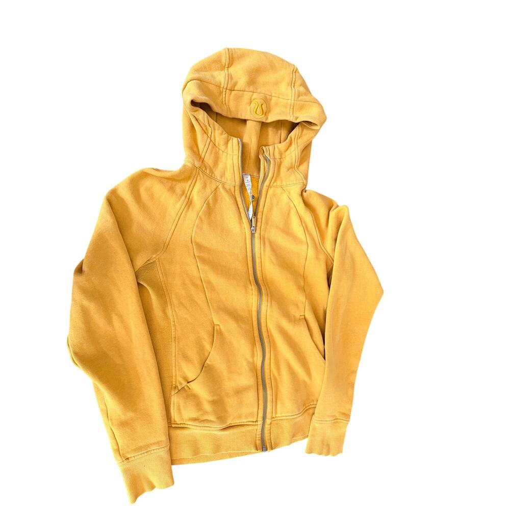 Lululemon Scuba Hoodie Womens Size 10 Mustard Yellow Full Zip Jacket Sweatshirt